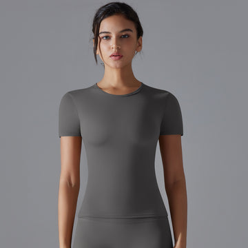 Slim Fit Elastic Fitness Sports Short Sleeve T-Shirt Running Training Top