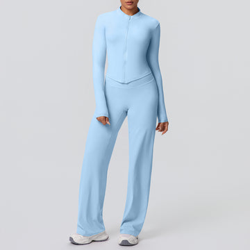 Naked Sports Zipper Long-sleeved Jacket Fitness Clothes Yoga Set