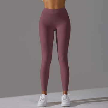 Naked Skin-friendly Hip Lift Yoga Leggings High Waist Elastic Pleated Fitness Pants