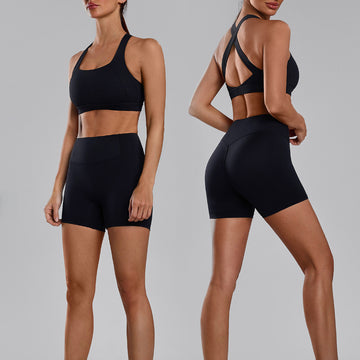 Naked Beauty Back Sports Bra Shorts Set 6639