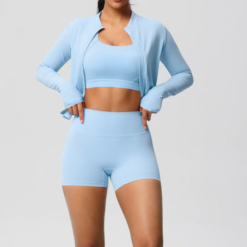 Naked Yoga Clothes Sports Fitness Three-piece Set