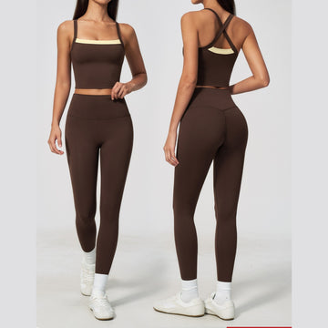 Sexy Cross Vest Quick Drying Outdoor Sports Set 6116